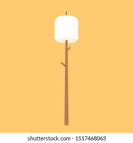 Marshmallow and stick vector. free space for text. wallpaper. background.
logo. symbol.