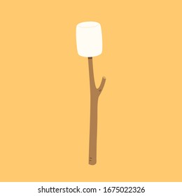 Marshmallow and stick vector. free space for text. wallpaper. background.
