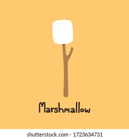 Vector de malvavisco y vectores de palos. espacio libre para texto. fondo de pantalla.fondo.
