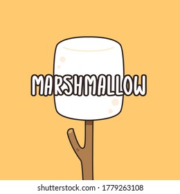 Vector de malvavisco y vectores de palo. espacio libre para texto.