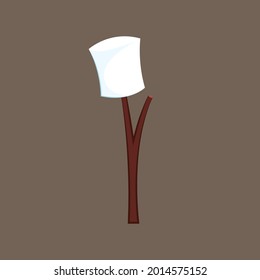 Marshmallow and stick vector. free space for text. wallpaper. background. logo. symbol.