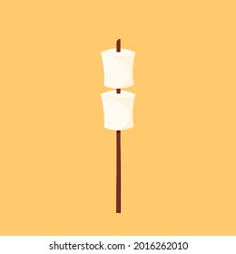 Marshmallow and stick vector. free space for text. wallpaper. Marshmallow  stick vector.