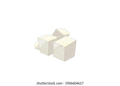 marshmallow Sugar Cube vector illustration isolated on white background