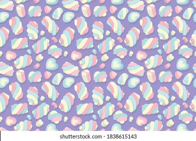 Marshmallow Sweet Illustration. Seamless Pattern For Kids Design