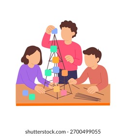 Marshmallow Tower, estructura de construcción para el desafío del trabajo en equipo