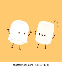 Marshmallow vector. marshmallow character design.