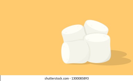Marshmallow vector. free space for text. wallpaper. copy space.