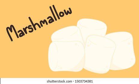 Marshmallow vector. free space for text. wallpaper. copy space.