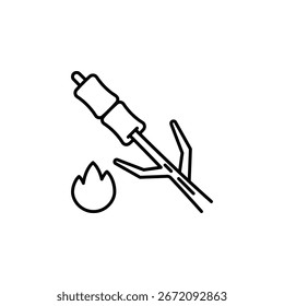 Icono de Vector de malvavisco. Estilo de línea de icono de aventura. uso perfecto para logotipo, presentación, Sitio web y más. estilo de contorno de diseño de icono moderno