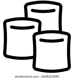 marshmallow vector icon in black outline style 