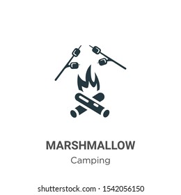 Marshmallow vector icon on white background. Flat vector marshmallow icon symbol sign from modern camping collection for mobile concept and web apps design.