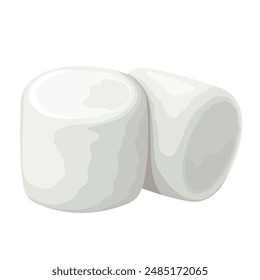 Marshmallow vector illustration, isolated white background.