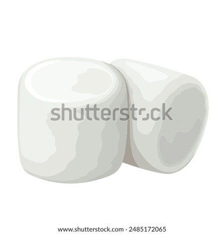 Marshmallow vector illustration, isolated white background.