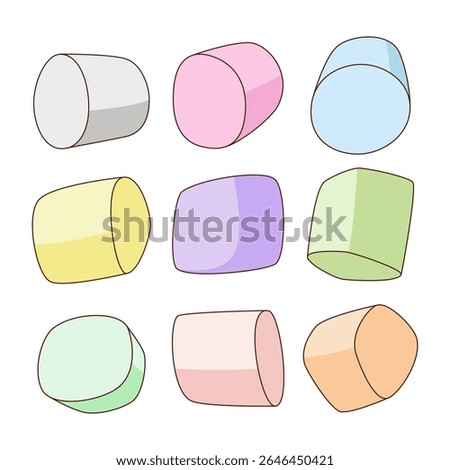 Marshmallow vector illustration, isolated white background.