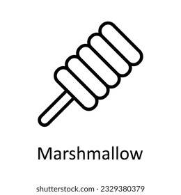 Marshmallow Vector outline Icon Design illustration. Food and Drinks Symbol on White background EPS 10 File 