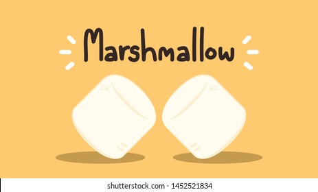 Marshmallow vector. wallpaper. free space for text. Marshmallow poster.