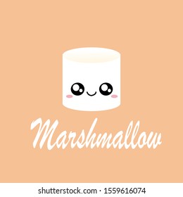 Marshmallow vector. wallpaper. free space for text. Marshmallow logo design.
