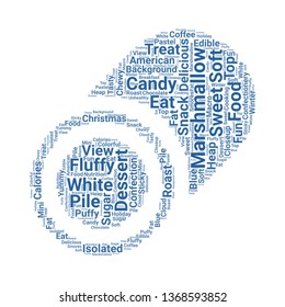 marshmallow word cloud. tag cloud about marshmallow