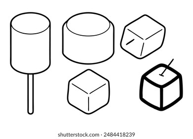 Marshmallows artistic line art delightful dessert display