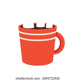 Malvaviscos y taza de café. Malvavisco blanco en taza de café.