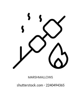 marshmallows icon. Line Art Style Design Isolated On White Background