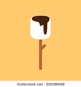 Marshmallows. Marshmallow stick vector. Marshmallow logo design.