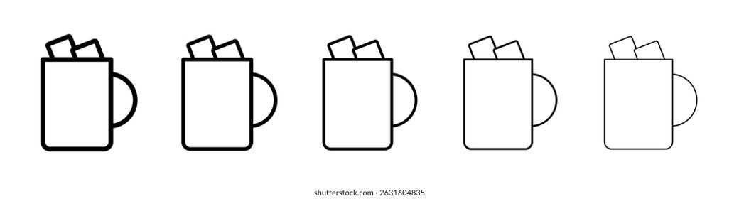 Marshmallows Mug icon in black. Vector illustration for graphic design