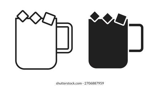 Marshmallows Becher-Symbolsammlung. moderne einfache Symbole für das Web