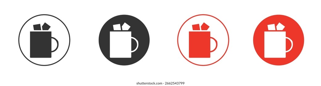 Ícone de caneca Marshmallows para logotipo, símbolo de sinal de vetor para design