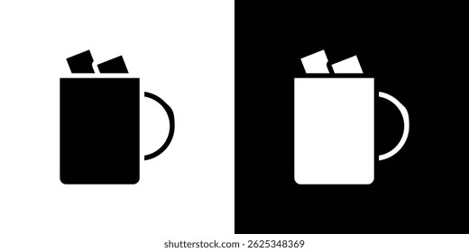 Marshmallows Mug icon simple line vector. Symbol, logo.