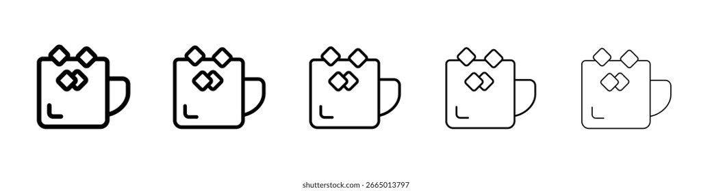Marshmallows Mug icon Symbol concept for web design.simple line vector icon. logo illustration.