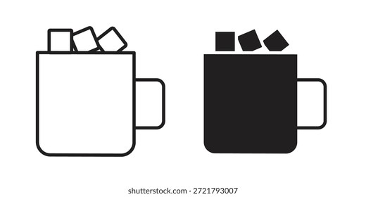 Icono de taza de malvaviscos para su diseño de Sitio web, logotipo, App, interfaz de usuario. EPS10