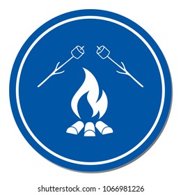 marshmallows on skewer icon. Vector illustration

