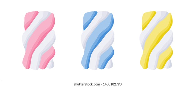 Marshmallows set isolated vector illustration