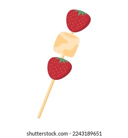 Marshmallows with Strawberries on Skewers