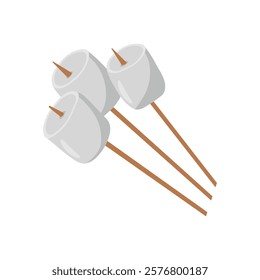 Marshmallows, Sweets Vector Illustration Isolated