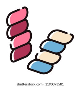 A marshmallows vector illustration in line color design