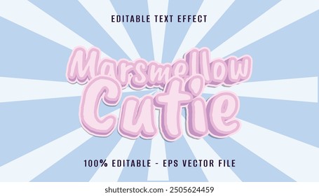 marshmellow curie 3d text effect design