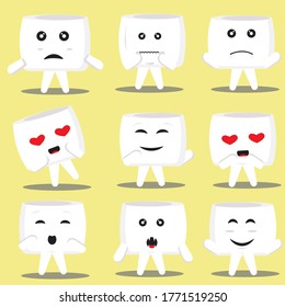 Marshmellow funny illustrations you can use for emoticons, icons, mascots and others.
