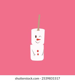 Marshmellows sweet christmas pastry. vector illustration emoji style