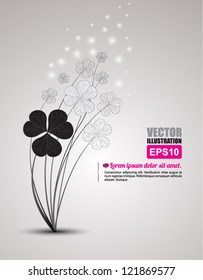 Marsilea crenata vector / valentine / love /heart /vintag