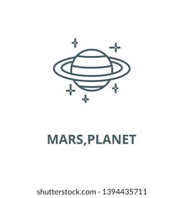 Mars,planet vector line icon, linear concept, outline sign, symbol