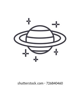 mars,planet vector line icon, sign, illustration on background, editable strokes