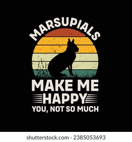 
Marsupials Make Me happy You Not So Much Vector illustrations for Graphic Design, t-shirt prints, posters, and Mugs.