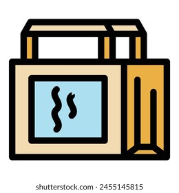 Mart pack icon outline vector. Snack package. Food bag color flat
