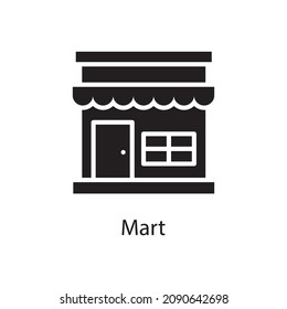 Mart vector Solid Icon Design illustration. Activities Symbol on White background EPS 10 File