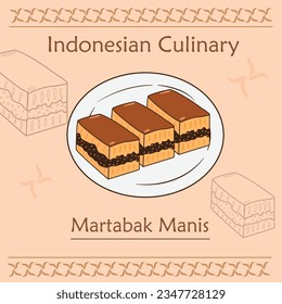 Martabak Manis : uno de los culinarios indonesios, hecho con masa apilada y rellenos, por lo general son nueces, chocolate, queso, maíz, etc.