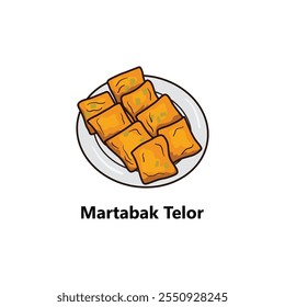 Martabak Telor Indonesian Traditional Food Vector Illustration