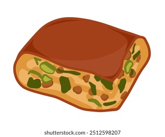 Martabak telur illustration Indonesian food with cartoon style