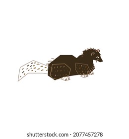 marten cartoon drawing isolated vector illustration   